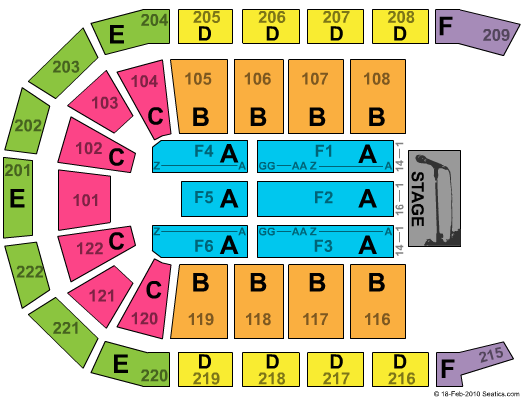 Huntington Center End Stage Zone Seating Chart
